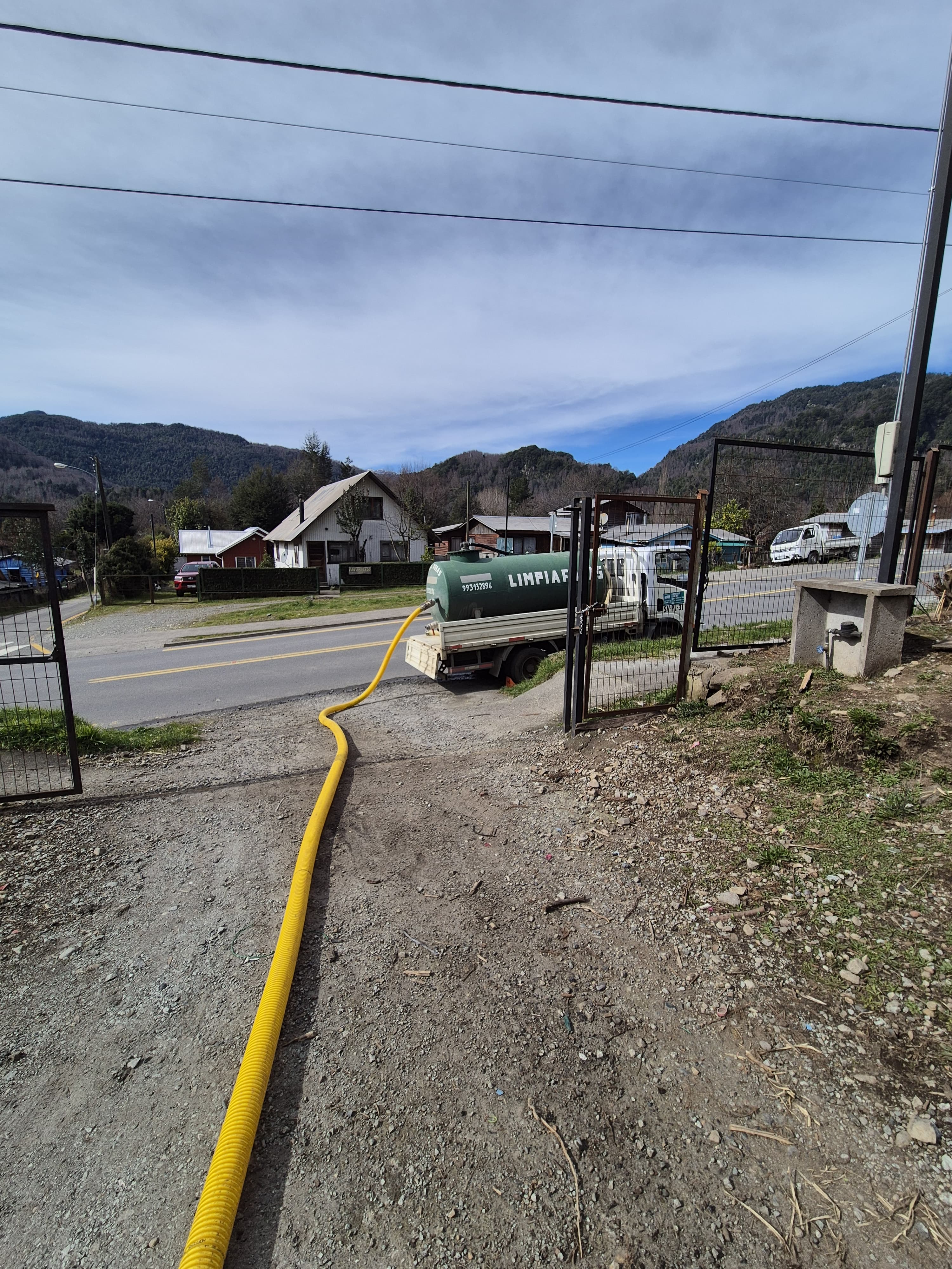 Extensión de manguera en terreno
